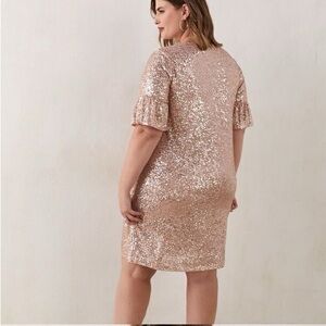 Brand new - with tags - never worn - Addition Elle - Rose gold sequinned dress